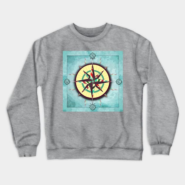 Bright Stripes Compass Crewneck Sweatshirt by DISmithArt